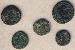 Római Császárság 5db kisbronz T:vegyes