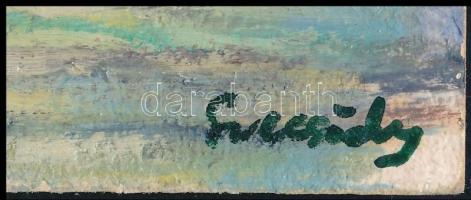 Szecsödy jelzéssel: Folyó. Akrill, karton. 15x21 cm