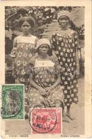 Congo Belge, Femme indigene / Belgian Congolese folklore, women. TCV card (small tear)