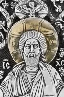 Nagy méretű masszív, ezüst tojás. Szentek és a Szűzanya figurális díszítésével 72 mikron ezüst réteg...