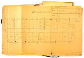 1901-1940 Kispesti forgalmi teleppel tervrajzok, 5 db, közte BSZKRT kispesti forgalmi telepen lévő k...