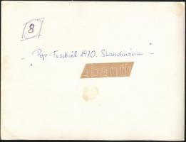 1970 Pop-Fesztivál Skandinávia, hátoldalán feliratozott fotó, 24x18 cm