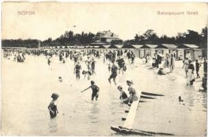 1920 Siófok, Balaton-parti fürdő, fürdőzők (EK)