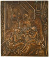 AD jelzéssel: Asszonyok, bronz plakett, 21×17 cm