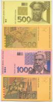 Horvátország 1993. 5K előlapi színpróba + 20K előlapi színpróba + 50K előlapi színpróba + 200K előla...