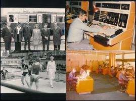 cca 1960-1980 BKV dolgozókat, járműveket ábrázoló, 15 db fotó, különböző méretben