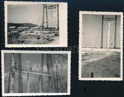 1952 Berente, Borsodchem építése, 3 db fotó, feliratozva, 6ú9 cm