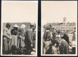 cca 1930 Sepsiszentgyörgy, piac, 2 db fotó, 9×6 cm