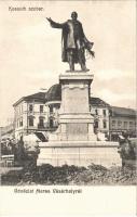 Marosvásárhely, Targu Mures; Kossuth szobor, Berger, Kondray Márton és Frank-Kiss János fiai üzlete / statue, shops