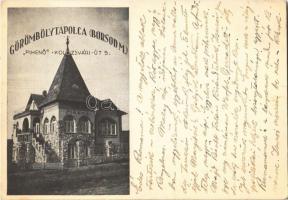 1943 Miskolctapolca, Görömbölytapolca, Görömbölyi-Tapolca, Tapolca (Miskolc); Pihenő szálló, villa. Kolozsvári út 5. (15,2 cm x 10,5 cm)