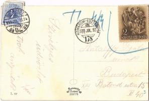 1939 Dunaalmás, Szigeti kénes forrás, Strand, vízesés, park + "KOMÁROM - ESZTERGOM 178" va...