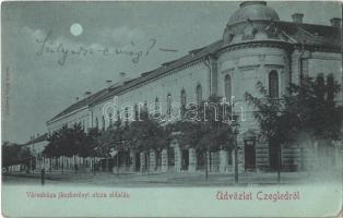1905 Cegléd, Városháza, Jászberényi utca, este