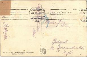 1919 Szekszárd, Polgári fiúiskola, Garay szobor, Szegzárd szálló. Kaszás Sándor kiadása (r)