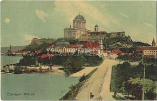 1910 Esztergom, látkép, Bazilika, csónakkikötő. Wallfisch Sz. kiadása