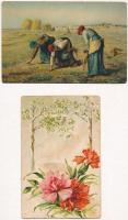 11 db RÉGI motívum képeslap: gyerek, művész, hölgy / 11 pre-1945 motive postcards: children, art, la...