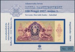 2006 Ritka bankjegyeink - 100 Pengő hátoldal emlék képeslap No 055