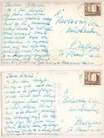 1952 Kékestető (Gyöngyös); Dózsa SE sí-háza 1014 méter magasan, külső és belső nézet - 2 db fotó kép...