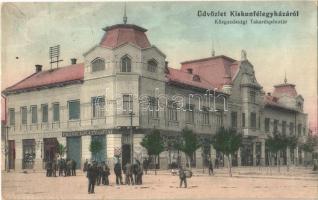 1912 Kiskunfélegyháza, Közgazdasági Takarékpénztár, Frank Ignác és Fiai, Glanz Adolf üzlete. Roykó B. kiadása