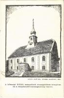 1928 Kőszeg, XVIII. századbeli evangélikus templom és a ráépítendő harangtorony terve. A tervező Kósch Jenő okleveles építész levele a hátoldalon