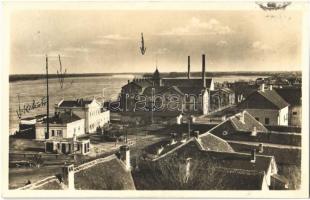 1931 Mohács, MFTR Hajóállomás, kikötő, selyemgyár. Fridrich Oszkár kiadása