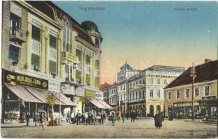 1918 Nagykanizsa, Városi palota, Inger József és Társa divatáruháza, Hotel Központi szálloda, kávéház és étterem, Grünfeld, Stern József, Weiszfeld és Fischer üzlete