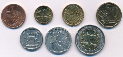 Dél-Afrika 2008. 5c-5R (7xklf) forgalmi sor T:1,1-  South-Africa 2008. 5 Cents - 5 Rand (7xdiff) coin set C:UNC,AU
