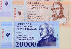 Sopron 2010. 500 Kékfrank + 1000 Kékfrank + 2000 Kékfrank + 5000 Kékfrank + 10.000 Kékfrank + 20.000...