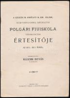 1913 A Szegedi III. kerületi M. Kir. Állami, SLÖJD-tanfolyammal kapcsolatos polgári fiúiskola tizenk...