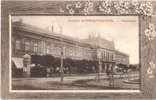 1911 Nyíregyháza, Városháza, Nagy Gyula üzletének fali reklámja, hirdetőoszlop. Borbély Sámuel kiadása