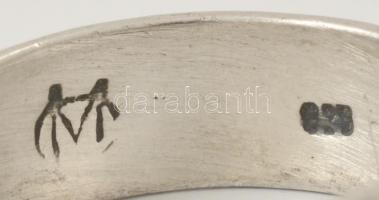 Ezüst(Ag) hullámmintás gyűrű, jelzett, méret: 59, bruttó: 3,8 g