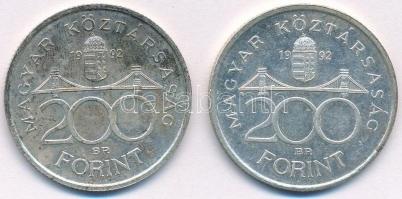 1992. 200Ft Ag "MNB" (2x) T:1- patina kis ph. Adamo F13