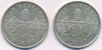 1994. 200Ft Ag "Deák" (2x) T:1- patina Adamo F13.1