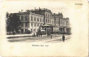 Samara, Kuybyshev; Bahnhof / railway station with locomotive and trains (EK)
