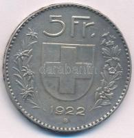 Svájc 1922B 5Fr Ag "Tell Vilmos" T:2,2- ph. 
Switzerland 1922B 5 Francs Ag "William ...