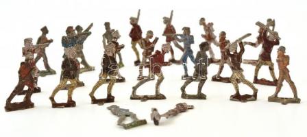 25 db francia ólomkatona figura, vegyes állapotban m: cca 3 cm