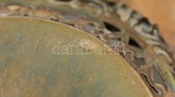 6 db áttört, jelzett ezüst tálka, pohár alátét 120 g