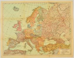 cca 1930 Európa és Kisázsia politikai térképe, 1:12.000.000, Magyar Földrajzi Intézet Rt., a hajtásoknál apró szakadásokkal, 40x53 cm