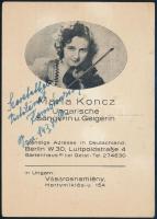 1943 Koncz Mária énekesnő dedikált képeslapja