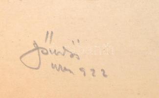 Göndör Bertalan (1908-1945): Kutya a kereszteződésben 1922. Szén, papír, jelzett, 27×23 cm