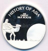Cook-szigetek 2005. 1$ Ag Ázsia történelme - A selyemút kapszulában, tanúsítvánnyal (20,29g/0.999/39mm) T:PP  Cook Islands 2005. 1 Dollar Ag History of Asia - The Great Silk Route in capsule with certificate (20,29g/0.999/39mm) C:PP