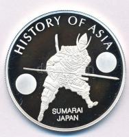 Cook-szigetek 2004. 1$ Ag Ázsia történelme - Szamurájok kapszulában, tanúsítvánnyal (19,45g/0.999/39mm) T:PP  Cook Islands 2004. 1 Dollar Ag History of Asia - Samurai (Sumarai) in capsule with certificate (19,45g/0.999/39mm) C:PP
