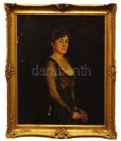 Edvi Illés Ödön (1877-1945):Női portré. Olaj, vászon. Jelzett. 100x75 cm Keretben.
