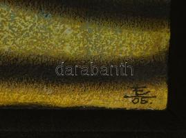 Erdős János (?-): Felezve. Akril, falemez, fa keretben, jelzett, 40×49 cm