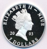 Niue 2003. 5$ Ag "Ázsia történelme - Kék mecset"  kapszulában, tanúsítvánnyal (19,75g/0.99...