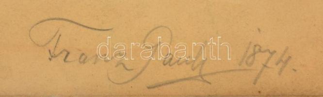 Franz Gaul (1837-1906): Színpadkép. Akvarell, papír, foltos, jelzett, sérüléssel, 25×66 cm