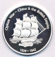 Cook-szigetek 2005. 1$ Ag Ázsia történelme - Ópiumháború - Kína és a Brit Birodalom kapszulában, tanúsítvánnyal (20,22g/0.999/39mm) T:PP  Cook Islands 2005. 1 Dollar Ag History of Asia - Opium War - China & the British Empire in capsule with certificate (20,22g/0.999/39mm) C:PP