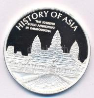 Cook-szigetek 2005. 1$ Ag Ázsia történelme - A khmerek megépítik Angkor Vatot Kambodzsában kapszulában, tanúsítvánnyal (19,65g/0.999/39mm) T:PP kis ph. Cook Islands 2005. 1 Dollar Ag History of Asia - The Khmers build Angkorvat in Cambodscha in capsule with certificate (19,65g/0.999/39mm) C:PP small edge error