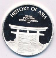 Cook-szigetek 2005. 1$ Ag Ázsia történelme - Japán első alkotmánya 1889 kapszulában, tanúsítvánnyal (20,26g/0.999/39mm) T:PP Cook Islands 2005. 1 Dollar Ag History of Asia - The first Japanese Constitution 1889 in capsule with certificate (20,26g/0.999/39mm) C:PP