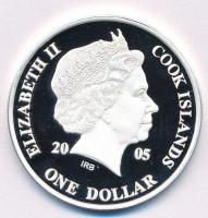 Cook-szigetek 2005. 1$ Ag "Ázsia történelme - Japán első alkotmánya 1889" kapszulában, tan...