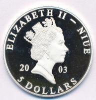 Niue 2003. 5$ Ag "Ázsia történelme - Terrakotta harcosok" kapszulában, tanúsítvánnyal (19,...